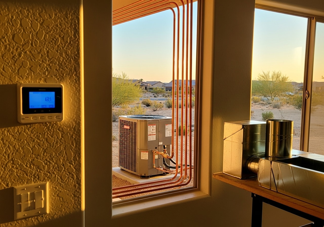 New heat pump unit and ductwork installation in Sun City West residence